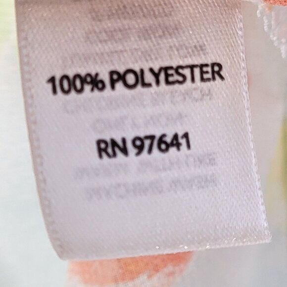 J.Jill Sheer Floral Button Front Blouse Womens M Colorful Long Sleeves Spring - Picture 10 of 13